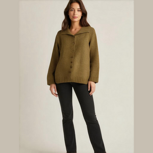 Penningtons Brown Chenille Buttoned Belted Long Cardigan 1X